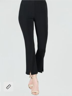 Clara Sun Woo Center Seam Front Slit Ankle Pant Black Size Small